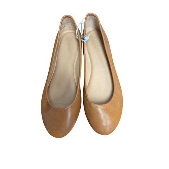 A New Day Women's Cognac Faux Leather Flats Size 7W - Picture 6 of 10